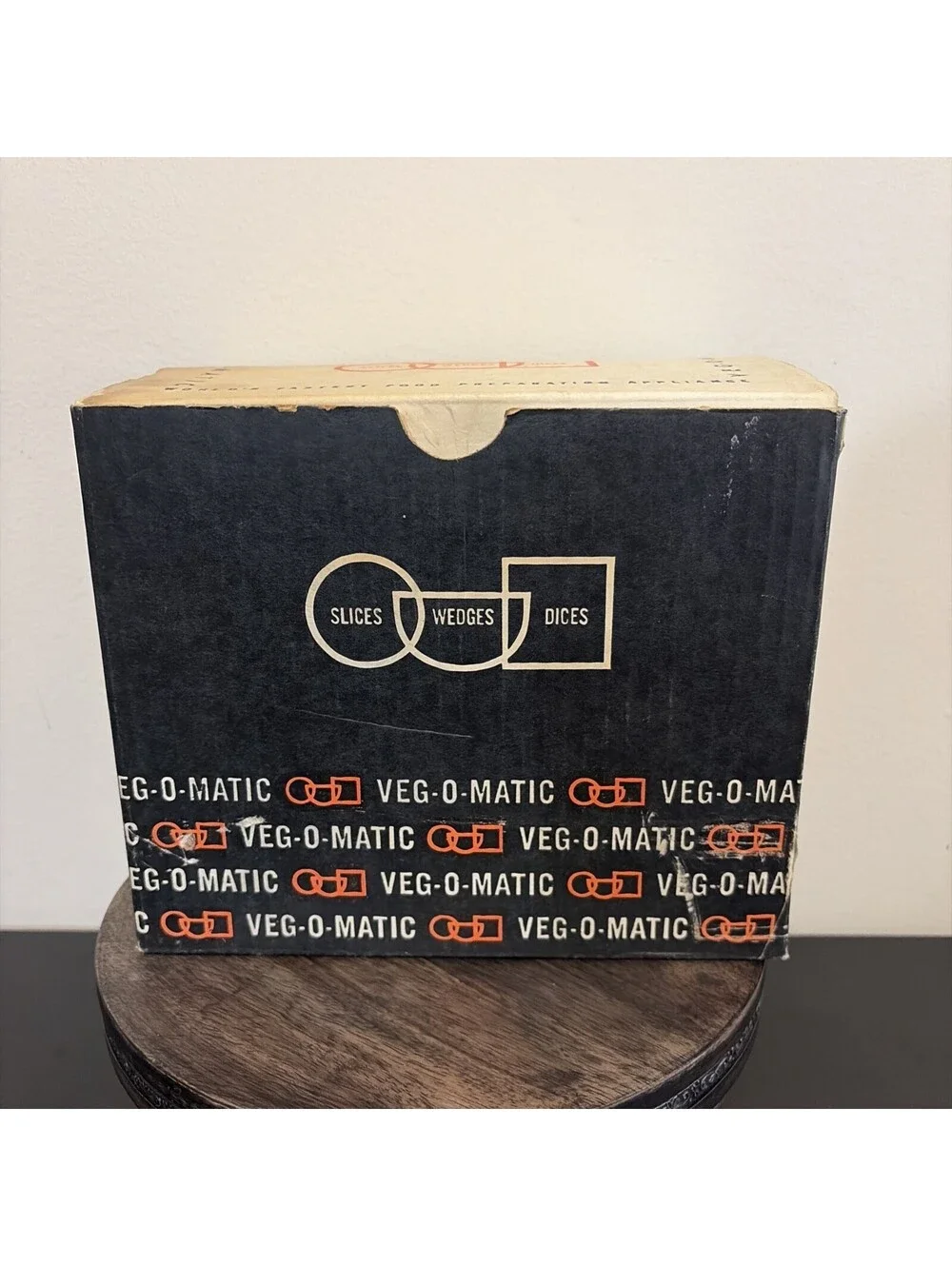 Vintage Veg-O-Matic Food Dicer Cutter Original Box With 2 Blades USA Made 1961
